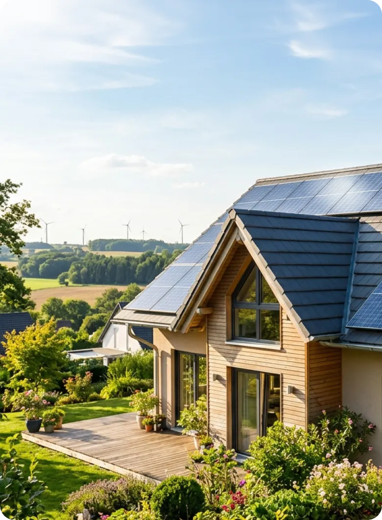Wohnhaus mit Photovoltaikanlage auf dem Dach in der Region Allersberg